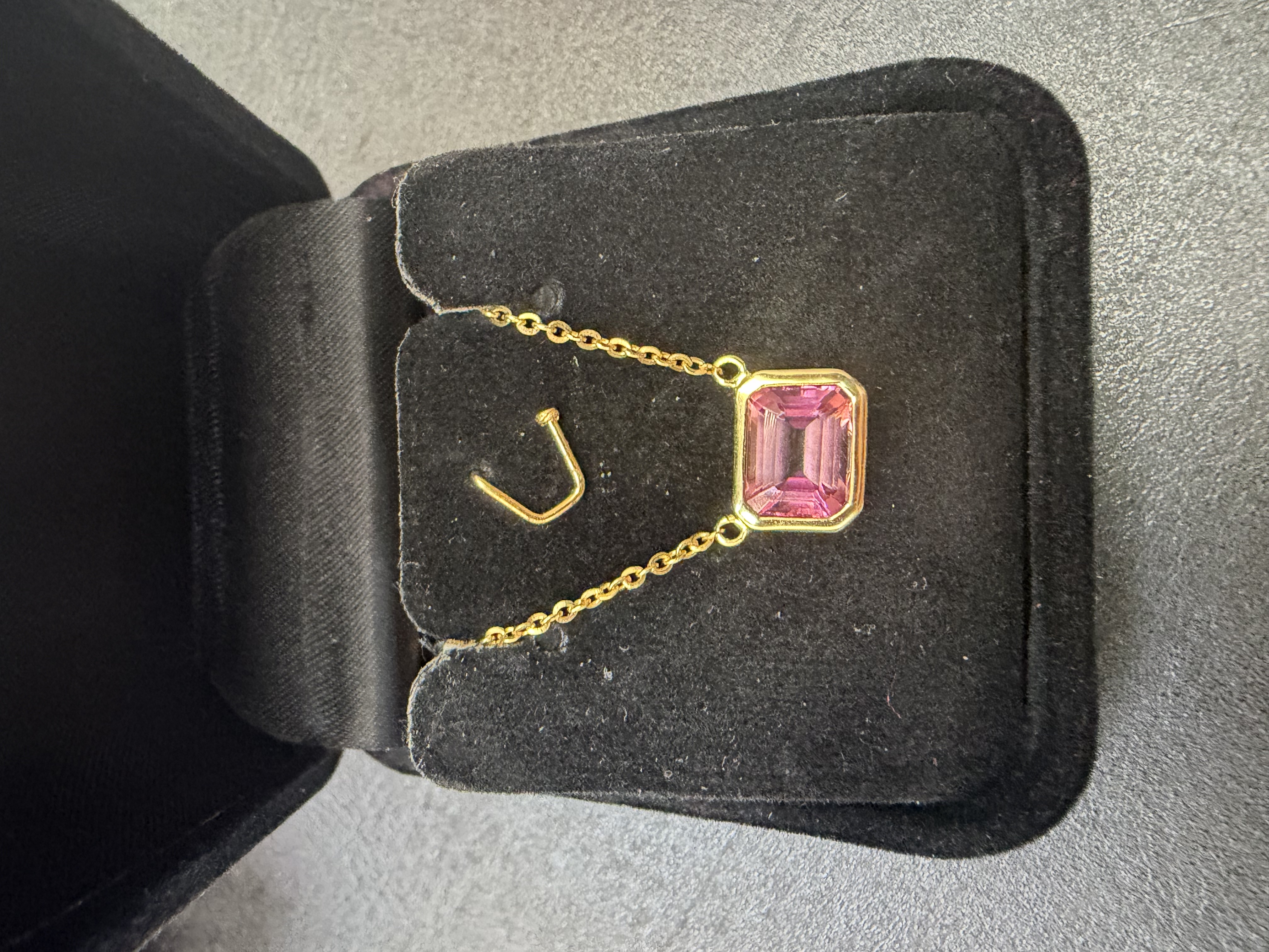 Pink sapphire pendant commission